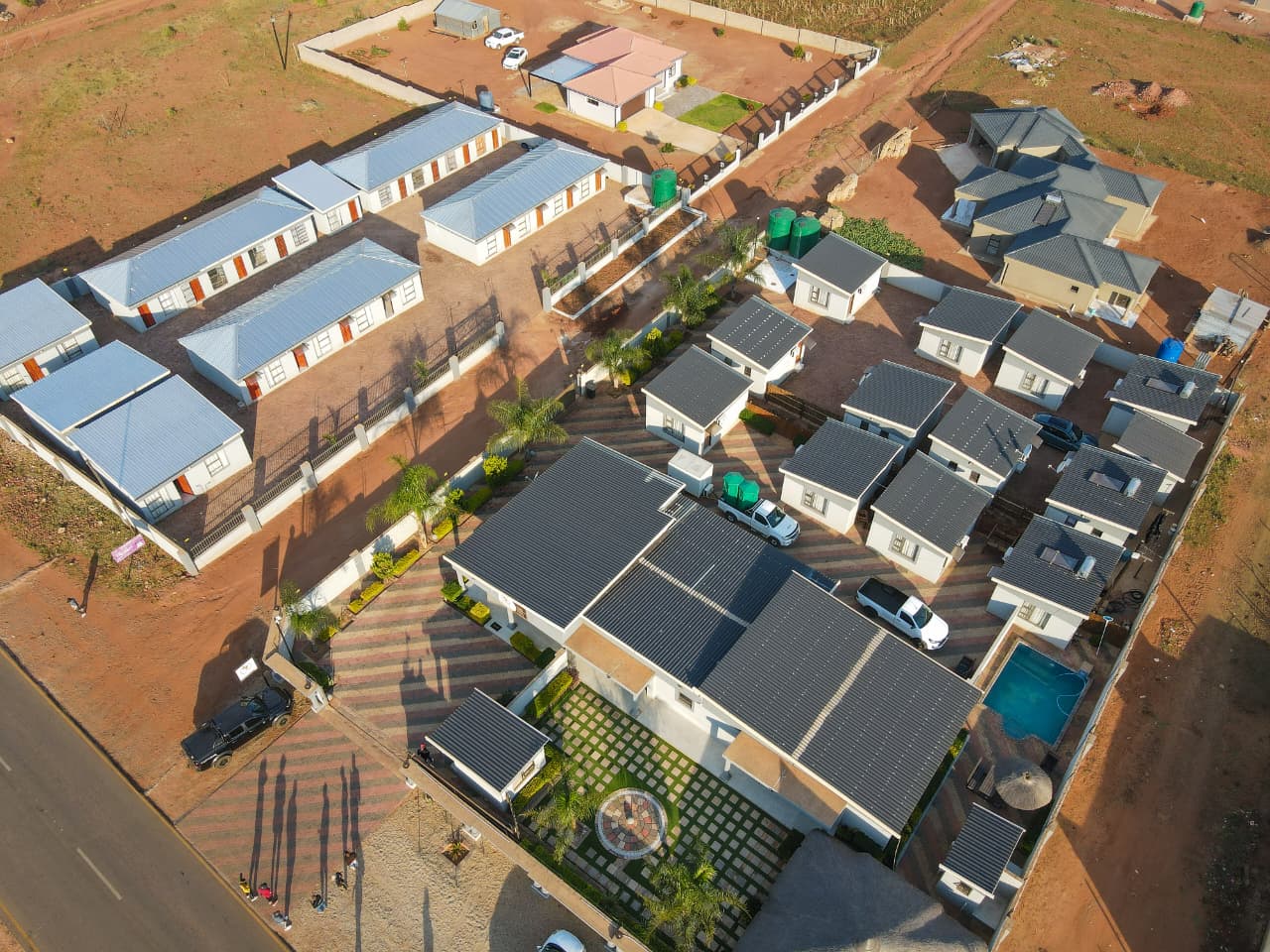 Aerial view of the whole lodge complex